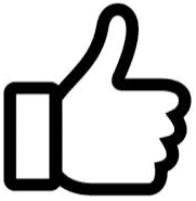 A black outline of a hand giving a thumbs up, ideal for Tree Services Kansas City Metropolitan Area.